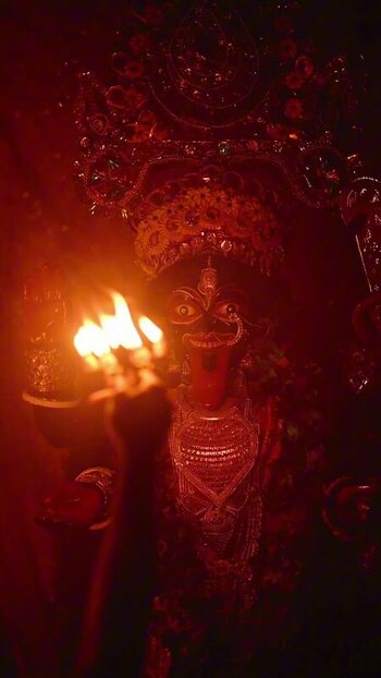 View of a traditional fire ritual performance India.