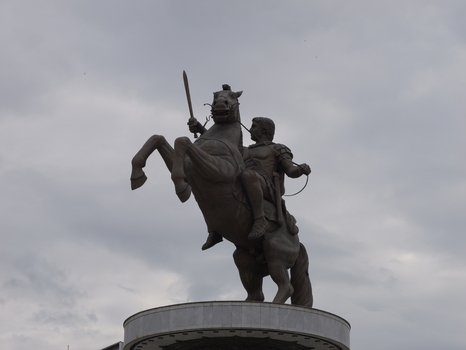 View of Alexander the Great Statue in Skopje Greater Skopje North Macedonia.