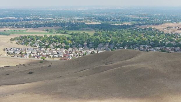 Aerial view of residential area in Golden United States.