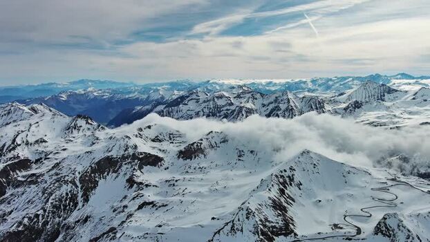 Aerial view of Grossglockner High Alpine Road Austria. Aerial view of Grossglockner High Alpine Road Austria.