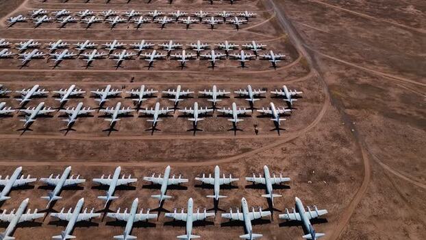 Aerial view of planes on Valencia Road United States. Aerial view of planes on Valencia Road United States.