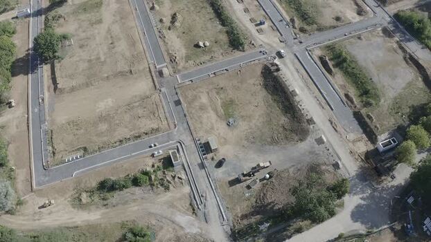 Aerial view of residential development in Bessungen Germany.