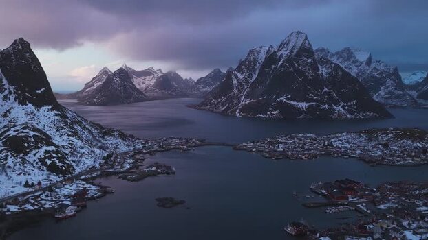 Aerial view of Reinebringen Norway.