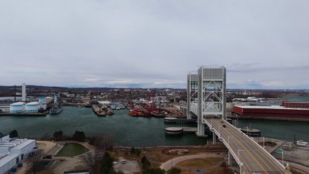 Aerial view of Fore River Bridge United States.