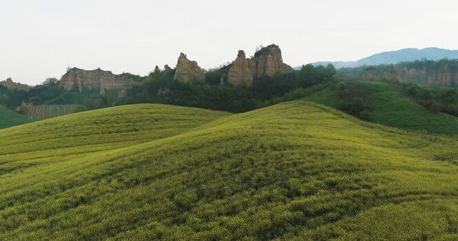Aerial view of the Balze del Valdarno rock formations in Tuscany Italy. Aerial view of the Balze del Valdarno rock formations in Tuscany Italy.