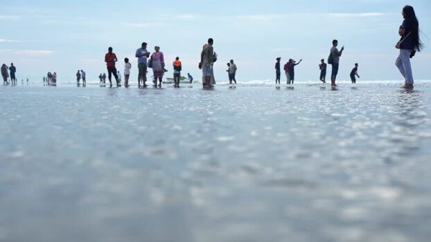 View of people on the beach at Cox s Bazar Bangladesh. View of people on the beach at Cox s Bazar Bangladesh.