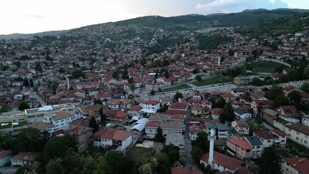 Aerial view of Sarajevo old town Bosnia and Herzegovina. Aerial view of Sarajevo old town Bosnia and Herzegovina.