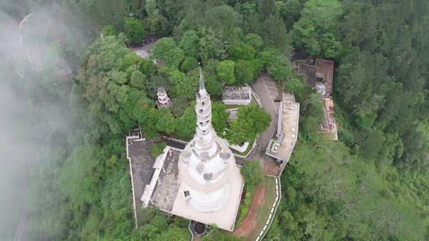 Aerial view of Ambuluwawa Tower in Sri Lanka. Aerial view of Ambuluwawa Tower in Sri Lanka.