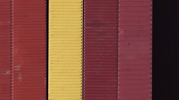 Aerial view of shipping containers Portugal.