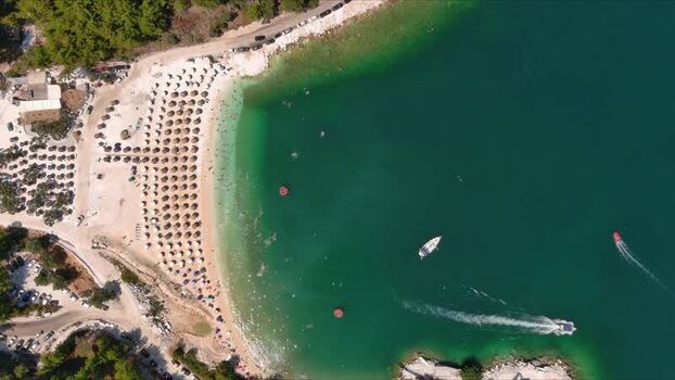 Aerial view of a beach in Thasos Greece. Aerial view of a beach in Thasos Greece.