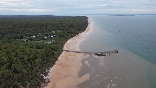 Aerial view of Kingfisher Bay Resort Australia. Aerial view of Kingfisher Bay Resort Australia.