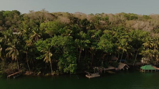 Aerial view of the Island of Flores Guatemala.