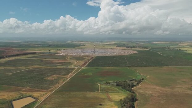 Aerial view of Torresol Energy Gemasolar plant in Spain. Aerial view of Torresol Energy Gemasolar plant in Spain.