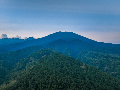 Aerial view of the lush green landscape surrounding Goalpara Tea Park with dense forests and rolling mountain peaks under a clear blue sky Kecamatan Sukaraja Jawa Barat Indonesia. Aerial view of the lush green landscape surrounding Goalpara Tea Park with dense forests and rolling mountain peaks under a clear blue sky Kecamatan Sukaraja Jawa Barat Indonesia.