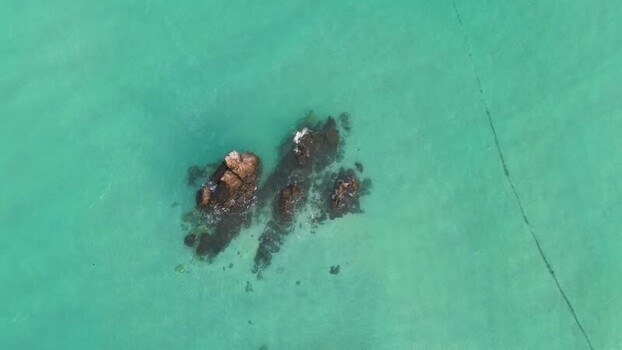 Aerial view of rocks in turquoise water Seychelles. Aerial view of rocks in turquoise water Seychelles.