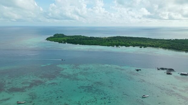 Aerial view of boats and island Indonesia. Aerial view of boats and island Indonesia.