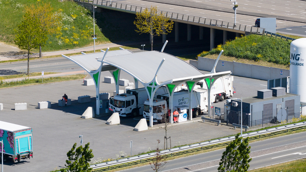 Aerial View of Rolande Hydrogen and LNG Gas Station
