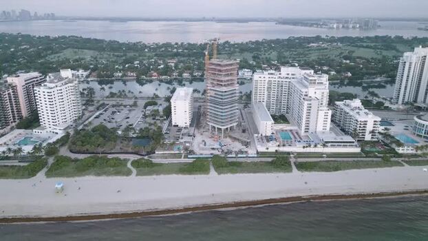 Aerial view of Miami Beach construction site United States. Aerial view of Miami Beach construction site United States.