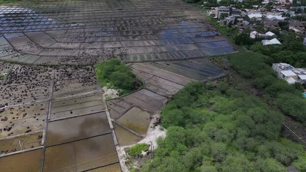 Aerial view of Salines de Yemen Tamarin salt pans Mauritius. Aerial view of Salines de Yemen Tamarin salt pans Mauritius.