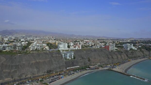 Aerial view of Circuito de Playas in Barranco Peru. Aerial view of Circuito de Playas in Barranco Peru.
