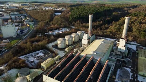 Aerial view of Corby Power plant United Kingdom.