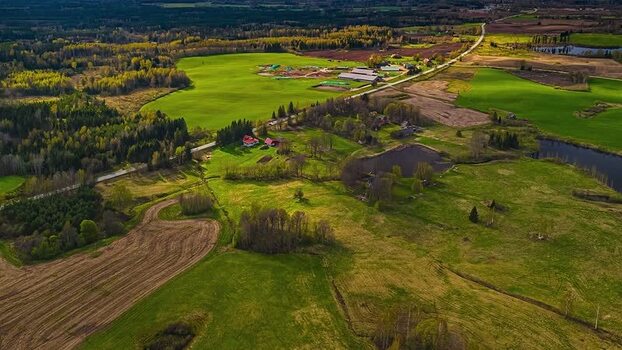 Aerial view of rural landscape in Latvia. Aerial view of rural landscape in Latvia.