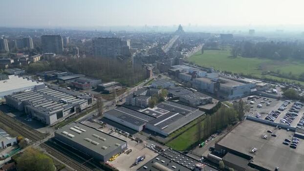 Aerial view of buildings and dome Belgium. Aerial view of buildings and dome Belgium.