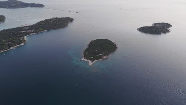 Aerial view of Brijuni National Park islands Croatia.