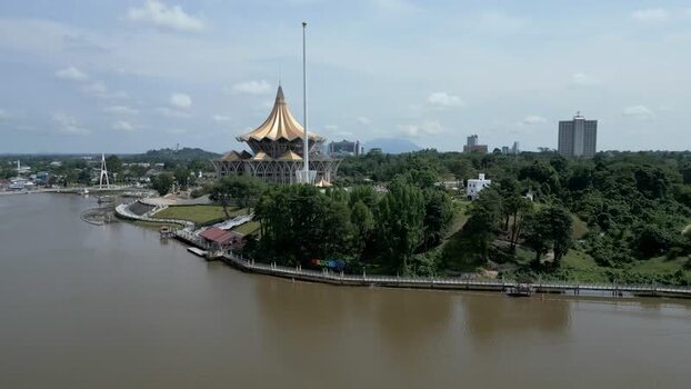 Aerial view of Sarawak State Legislative Assembly Building Malaysia. Aerial view of Sarawak State Legislative Assembly Building Malaysia.