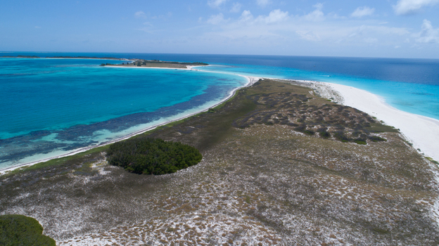 Aerial view of Los Roques archipelago with white sand beaches turquoise waters and coastal vegetation in Los Roques Dependencias Federale Venezuela. Aerial view of Los Roques archipelago with white sand beaches turquoise waters and coastal vegetation in Los Roques Dependencias Federale Venezuela.