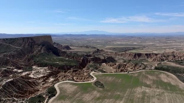 Aerial view of Bardenas Reales Spain.