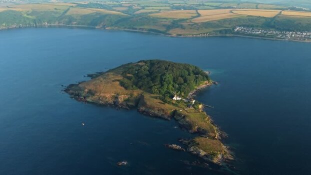 Aerial view of Saint Georges Island and the coast United Kingdom.