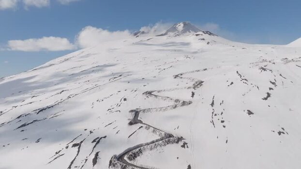 Aerial view of Rifugio Sapienza and Mount Etna in winter Italy. Aerial view of Rifugio Sapienza and Mount Etna in winter Italy.