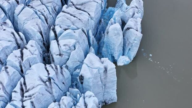 Aerial view of Svinafellsjokull Glacier Iceland.