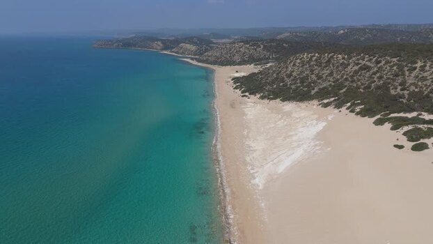 Aerial view of the coastline in Famagusta Northern Cyprus.