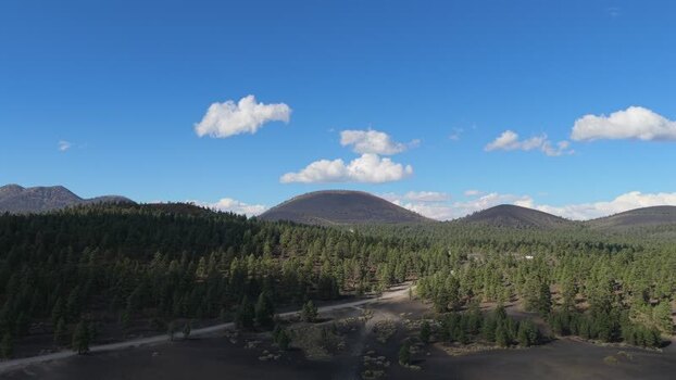 Aerial view of cinder hill near Flagstaff United States.