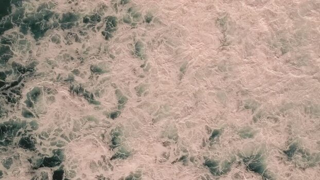 Aerial view of churning waves at La Jolla Cove United States.