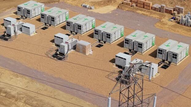Aerial view of Jinko Battery Energy Storage Systems in United Kingdom.