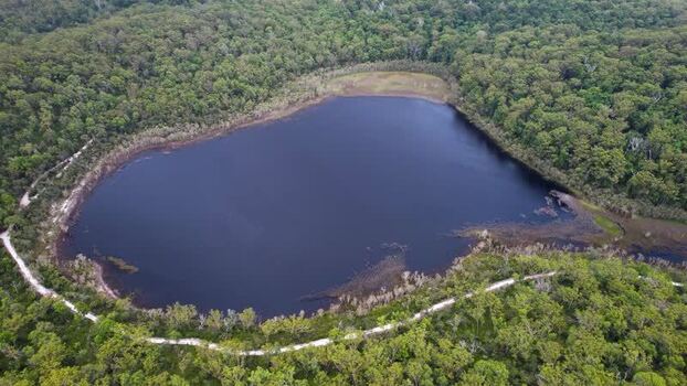 Aerial view of Lake Birrabeen Australia. Aerial view of Lake Birrabeen Australia.
