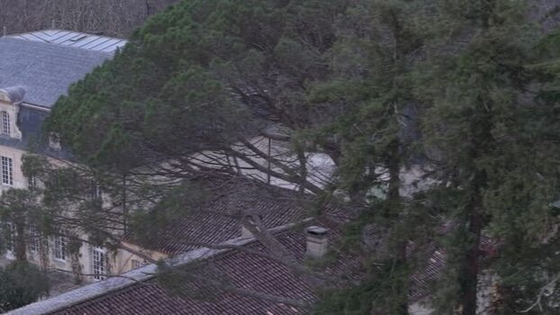 Aerial view of Chateau Couhins Lurton France.