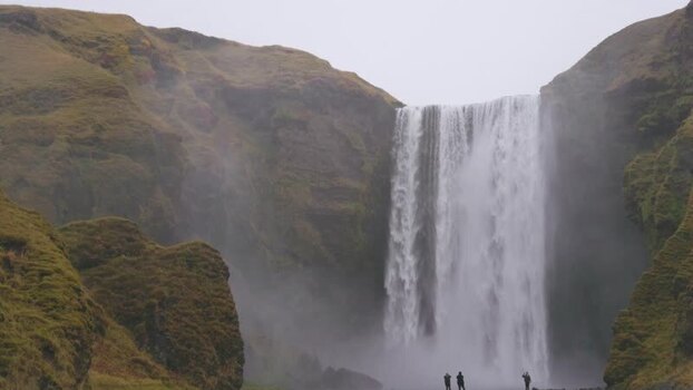 View of Skogafoss waterfall in Iceland. View of Skogafoss waterfall in Iceland.