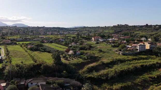 Aerial view of Borgo Parrini in the countryside of Italy.