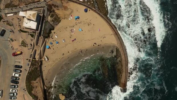 Aerial view of La Jolla Cove United States.