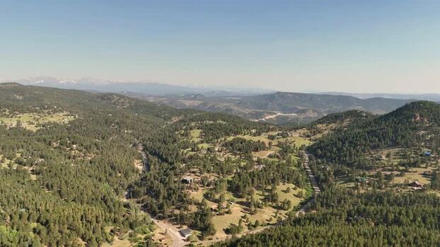 Aerial view of Coal Creek mountainous terrain United States.
