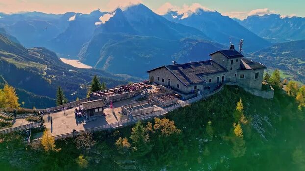 Aerial view of Kehlsteinhaus in Berchtesgaden Germany.