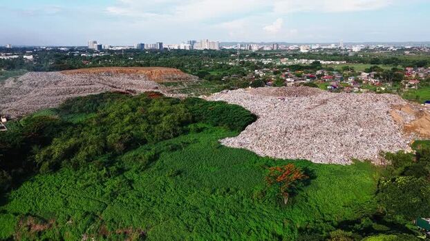Aerial view of Iloilo City Landfill Philippines.