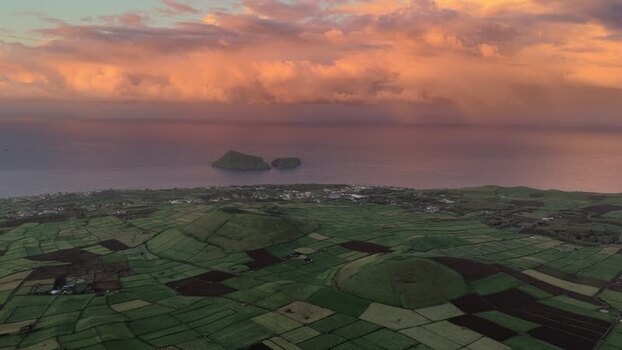 Aerial view of Terceira Island Portugal.