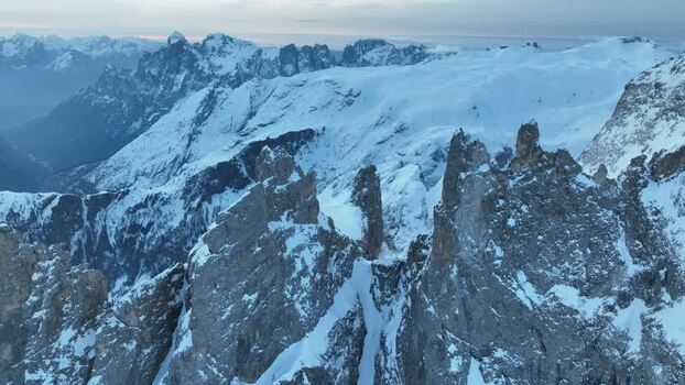 Aerial view of Parco Naturale Paneveggio Pale di San Martino Italy.