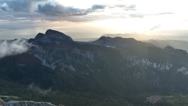 Aerial view of Pizzo d Uccello in the Apuan Alps Italy.
