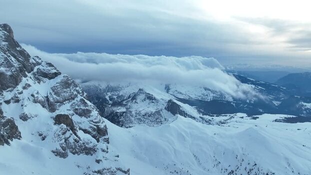 Aerial view of Parco Naturale Paneveggio Pale di San Martino Italy.